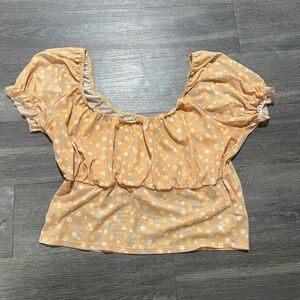 Floral Orange Crop Top